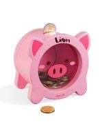 tirelire cochon rose à personnaliser avec prénom enfant