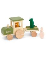 tracteur remorque jouet en bois, trixie baby