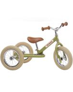 Tricycle Trybike Vintage en acier, dès 15 mois, qui se transforme en draisienne 2 roues 12 pouces, vert