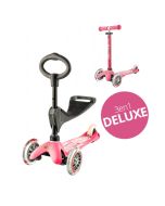 Trottinette 3 en 1 Deluxe avec siège, Livraison Gratuite, Micro rose