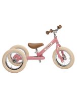 Tricycle Trybike Draisienne Evolutive Fille Rose Vintage dès 15 mois, 12 pouces, rose