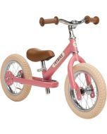 Premier Petit Vélo Trybike Fille, Draisienne Vintage en acier, 2 roues 12 pouces, convertible en 3 roues rose, Livraison Gratuite