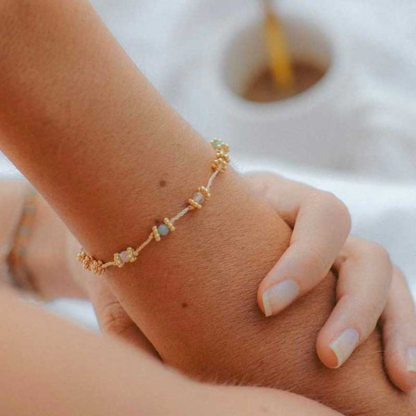 Bracelet Porte-bonheur Pour Femme Enceinte - Pierre De Lune Et Agate, Réglable, Cadeau Grossesse Ou Naissance - 7