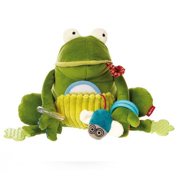 Doudou Grenouille Sigikid - Compagnon Douillet Pour Bébé 0-36 Mois Avec Foulard Rayé