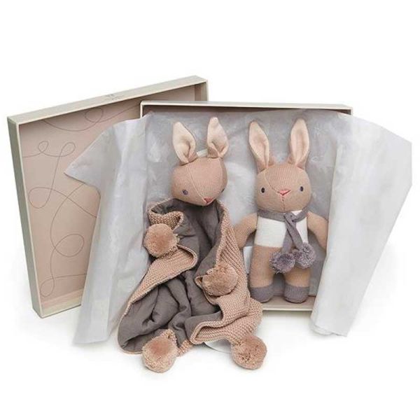 Coffret Cadeau Naissance personnalisé et doudou brodé