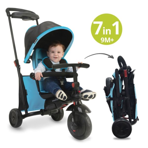 Tricycle évolutif 3 En 1 SmarTrike Carnival Pour Bébé - Rouge - 15 à 36 Mois - Canopée, Harnais, Double Commande