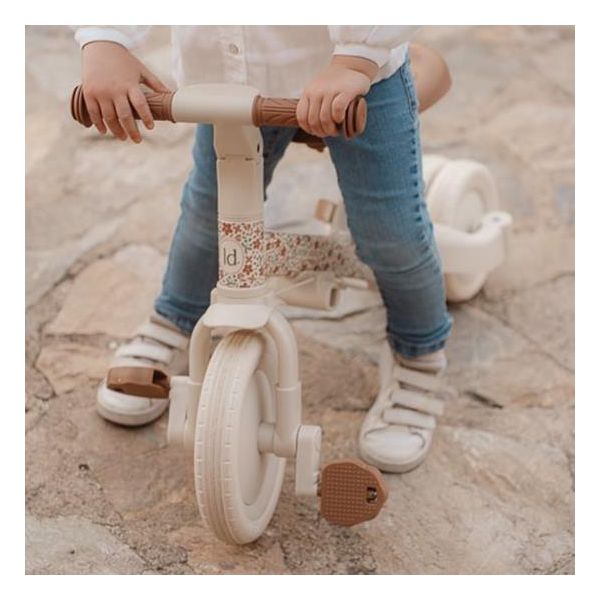 Tricycle Little Dutch blanc cassé fleurs