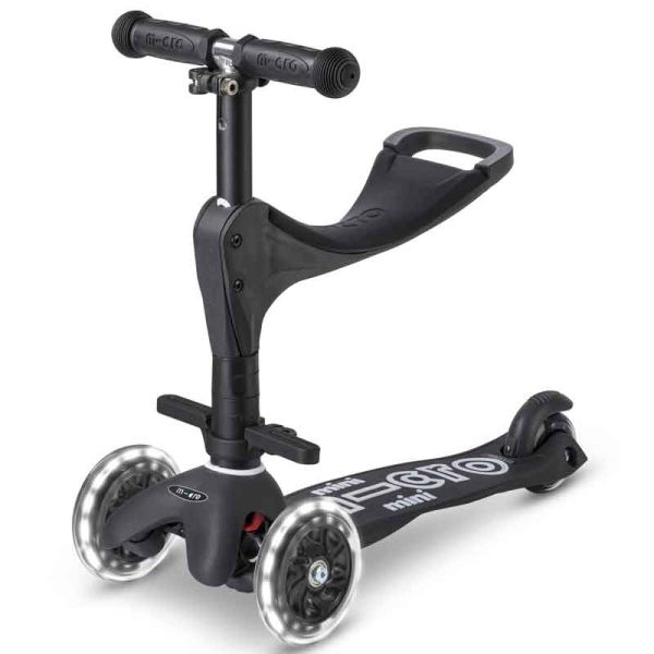 Trottinette 3 roues Mini Micro Plus LED rose - Micro Mobility