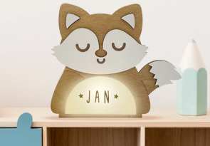 lampe renard pour enfant, à personnaliser